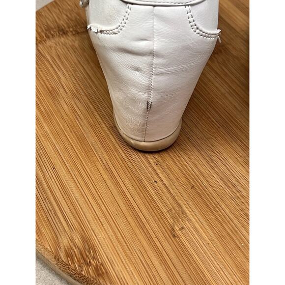 LADY GODIVA Phoebe Embellished Wedge‎ Shoe Womens 7.5 White Sneaker - Picture 4 of 11